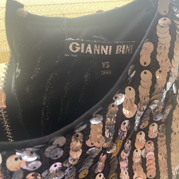Gianni Bini black mesh peek a boo silver sequin dress - Picture 4 of 6